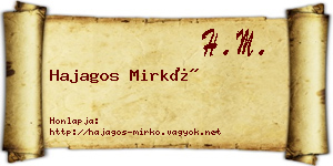Hajagos Mirkó névjegykártya